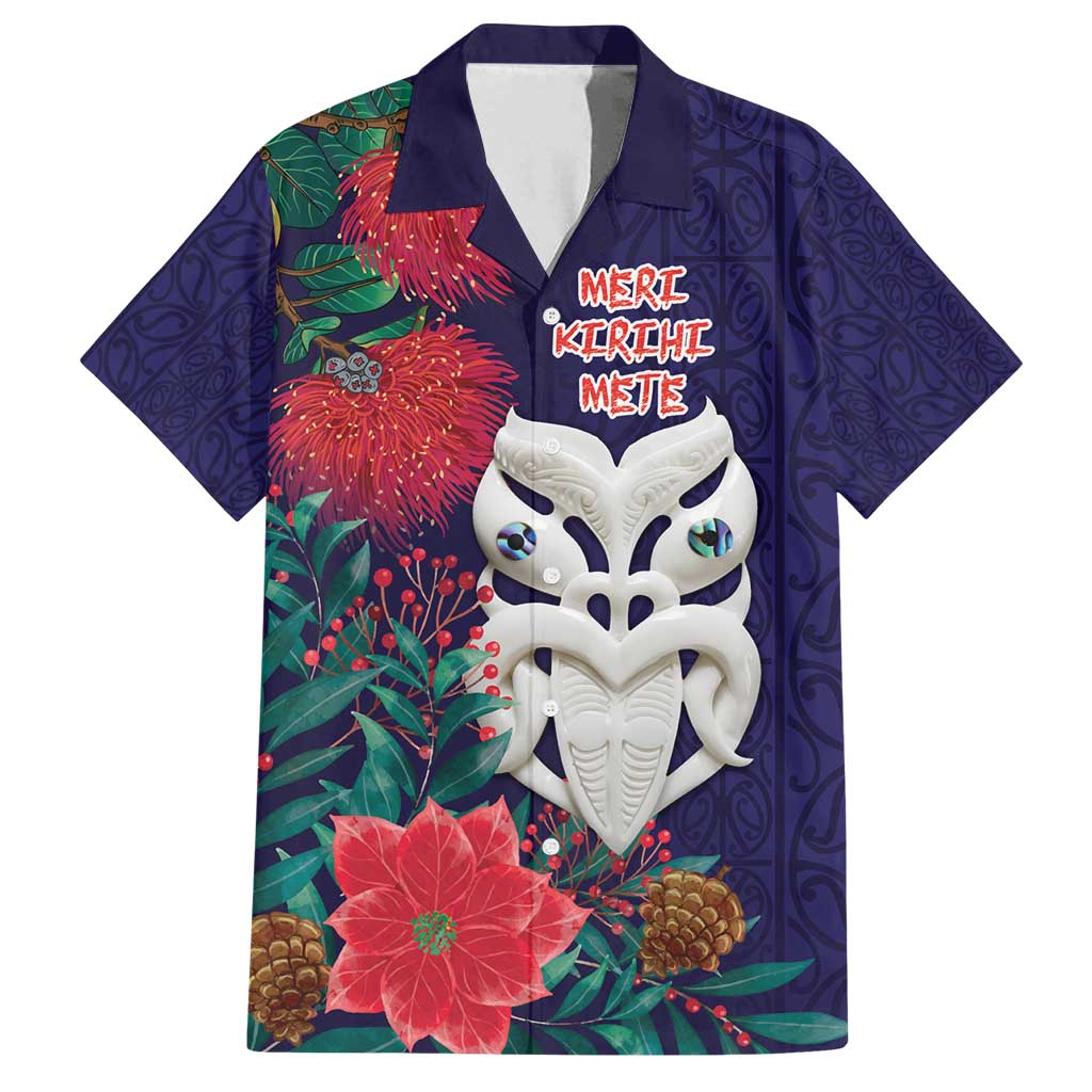 Maori Wheku Meri Kirihimete Personalised Family Matching Summer Maxi Dress and Hawaiian Shirt All Blue Indigenous Maori Motif - Polynesian Pride