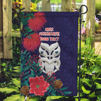 Maori Wheku Meri Kirihimete Personalised Garden Flag All Blue Indigenous Maori Motif - Polynesian Pride