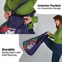 Maori Wheku Meri Kirihimete Personalised Grocery Bag All Blue Indigenous Maori Motif - Polynesian Pride