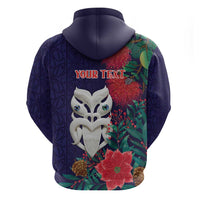 Maori Wheku Meri Kirihimete Personalised Hoodie All Blue Indigenous Maori Motif - Polynesian Pride