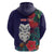 Maori Wheku Meri Kirihimete Personalised Hoodie All Blue Indigenous Maori Motif - Polynesian Pride