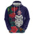 Maori Wheku Meri Kirihimete Personalised Hoodie All Blue Indigenous Maori Motif - Polynesian Pride