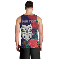 Maori Wheku Meri Kirihimete Personalised Men Tank Top All Blue Indigenous Maori Motif - Polynesian Pride
