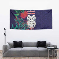 Maori Wheku Meri Kirihimete Personalised Tapestry All Blue Indigenous Maori Motif - Polynesian Pride