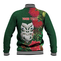 Maori Wheku Meri Kirihimete Personalised Baseball Jacket All Green Indigenous Maori Motif - Polynesian Pride