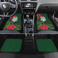 Maori Wheku Meri Kirihimete Personalised Car Mats All Green Indigenous Maori Motif - Polynesian Pride