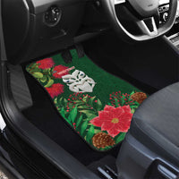 Maori Wheku Meri Kirihimete Personalised Car Mats All Green Indigenous Maori Motif - Polynesian Pride
