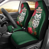 Maori Wheku Meri Kirihimete Personalised Car Seat Cover All Green Indigenous Maori Motif - Polynesian Pride