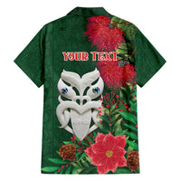 Maori Wheku Meri Kirihimete Personalised Family Matching Tank Maxi Dress and Hawaiian Shirt All Green Indigenous Maori Motif - Polynesian Pride