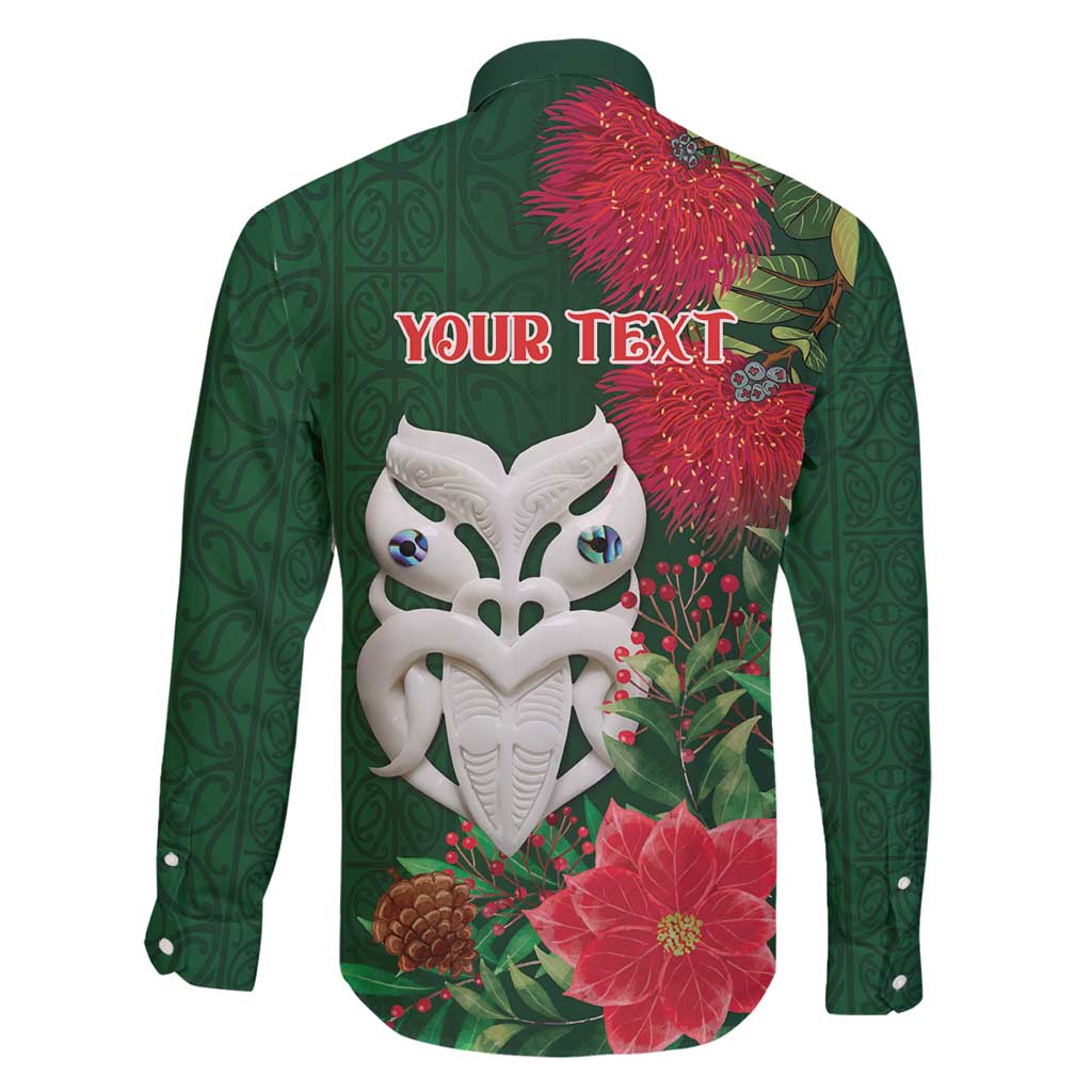 Maori Wheku Meri Kirihimete Personalised Family Matching Tank Maxi Dress and Hawaiian Shirt All Green Indigenous Maori Motif - Polynesian Pride