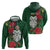Maori Wheku Meri Kirihimete Personalised Hoodie All Green Indigenous Maori Motif - Polynesian Pride