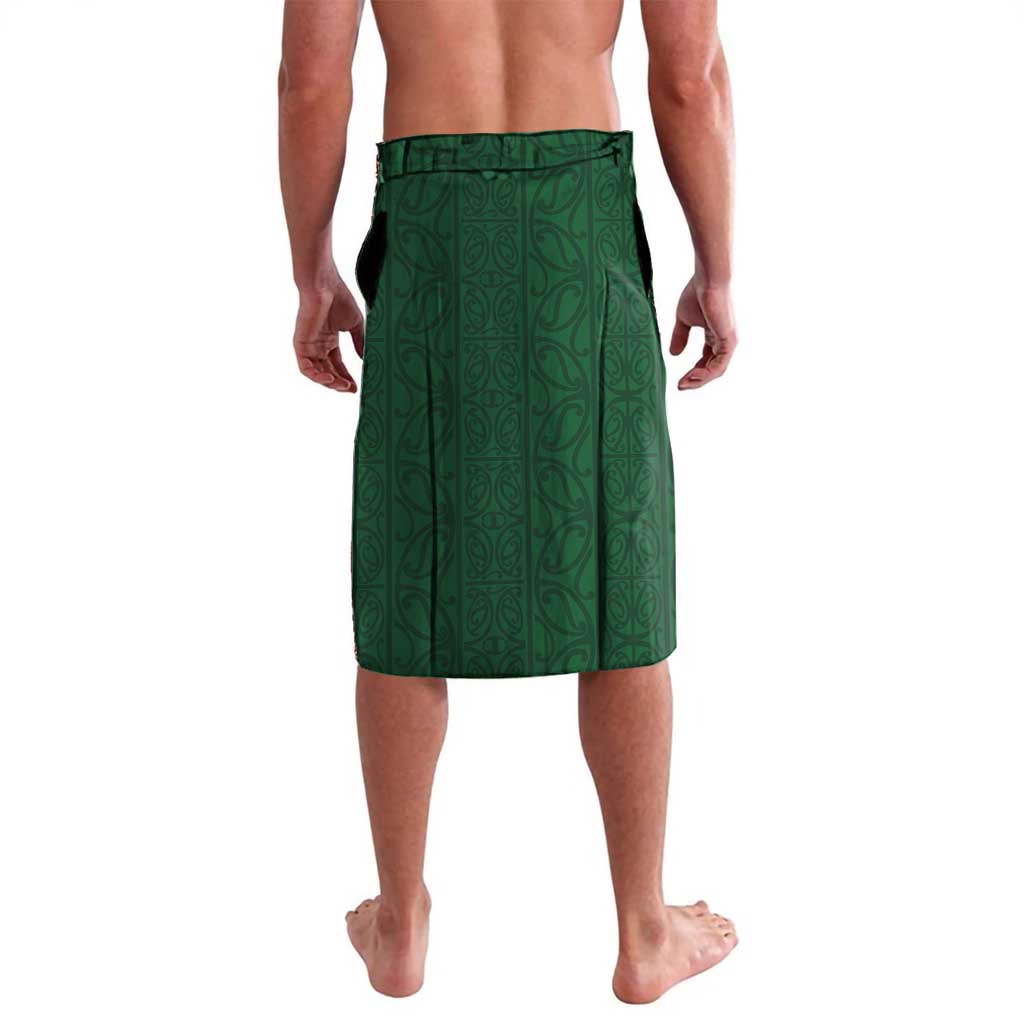 Maori Wheku Meri Kirihimete Personalised Lavalava All Green Indigenous Maori Motif - Polynesian Pride