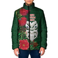 Maori Wheku Meri Kirihimete Personalised Padded Jacket All Green Indigenous Maori Motif - Polynesian Pride