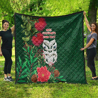 Maori Wheku Meri Kirihimete Personalised Quilt All Green Indigenous Maori Motif - Polynesian Pride