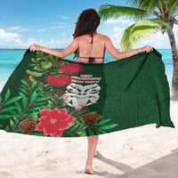 Maori Wheku Meri Kirihimete Personalised Sarong All Green Indigenous Maori Motif - Polynesian Pride