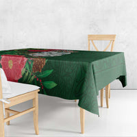 Maori Wheku Meri Kirihimete Personalised Tablecloth All Green Indigenous Maori Motif - Polynesian Pride