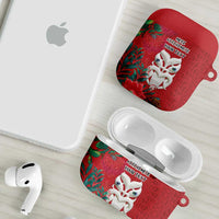 Maori Wheku Meri Kirihimete Personalised AirPods Case All Red Indigenous Maori Motif - Polynesian Pride