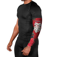 Maori Wheku Meri Kirihimete Personalised Arm Sleeves All Red Indigenous Maori Motif - Polynesian Pride