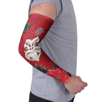 Maori Wheku Meri Kirihimete Personalised Arm Sleeves All Red Indigenous Maori Motif - Polynesian Pride