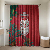 Maori Wheku Meri Kirihimete Personalised Bathroom Set All Red Indigenous Maori Motif - Polynesian Pride