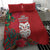 Maori Wheku Meri Kirihimete Personalised Bedding Set All Red Indigenous Maori Motif - Polynesian Pride
