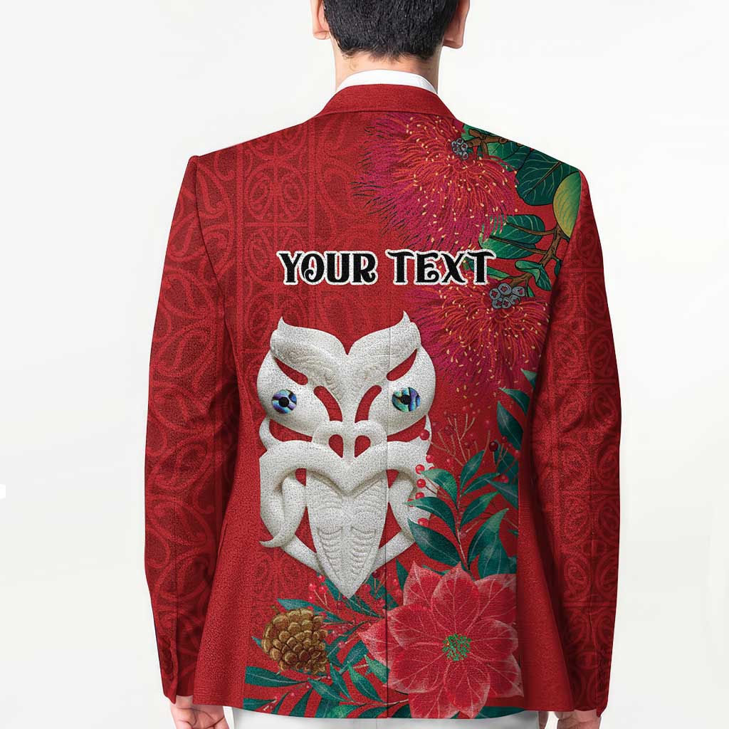 Maori Wheku Meri Kirihimete Personalised Blazer All Red Indigenous Maori Motif - Polynesian Pride