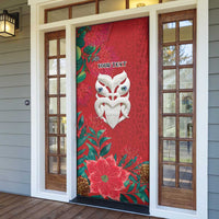 Maori Wheku Meri Kirihimete Personalised Door Cover All Red Indigenous Maori Motif - Polynesian Pride