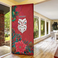 Maori Wheku Meri Kirihimete Personalised Door Cover All Red Indigenous Maori Motif - Polynesian Pride