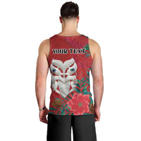 Maori Wheku Meri Kirihimete Personalised Men Tank Top All Red Indigenous Maori Motif - Polynesian Pride