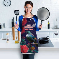 Tui Meri Kirihimete Personalised Apron Pohutukawa Flowers Blue Motif LT9 - Polynesian Pride