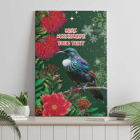 Tui Meri Kirihimete Personalised Canvas Wall Art Pohutukawa Flowers Green Motif LT9 - Polynesian Pride