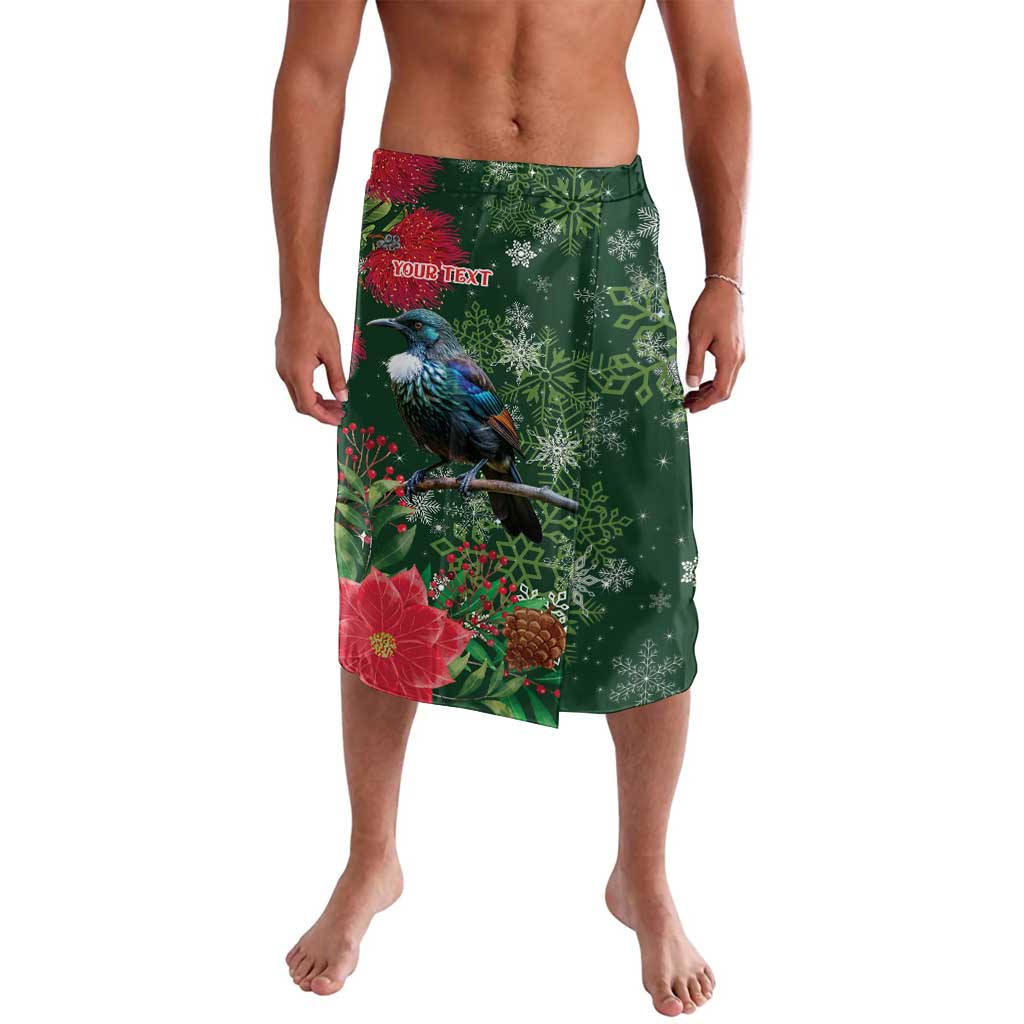 Tui Meri Kirihimete Personalised Lavalava Pohutukawa Flowers Green Motif - Polynesian Pride