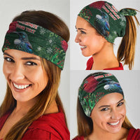 Tui Meri Kirihimete Personalised Neck Gaiter Pohutukawa Flowers Green Motif - Polynesian Pride