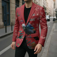 Tui Meri Kirihimete Personalised Blazer Pohutukawa Flowers Red Motif LT9 - Polynesian Pride