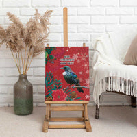 Tui Meri Kirihimete Personalised Canvas Wall Art Pohutukawa Flowers Red Motif LT9 - Polynesian Pride