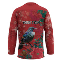 Tui Meri Kirihimete Personalised Hockey Jersey Pohutukawa Flowers Red Motif - Polynesian Pride