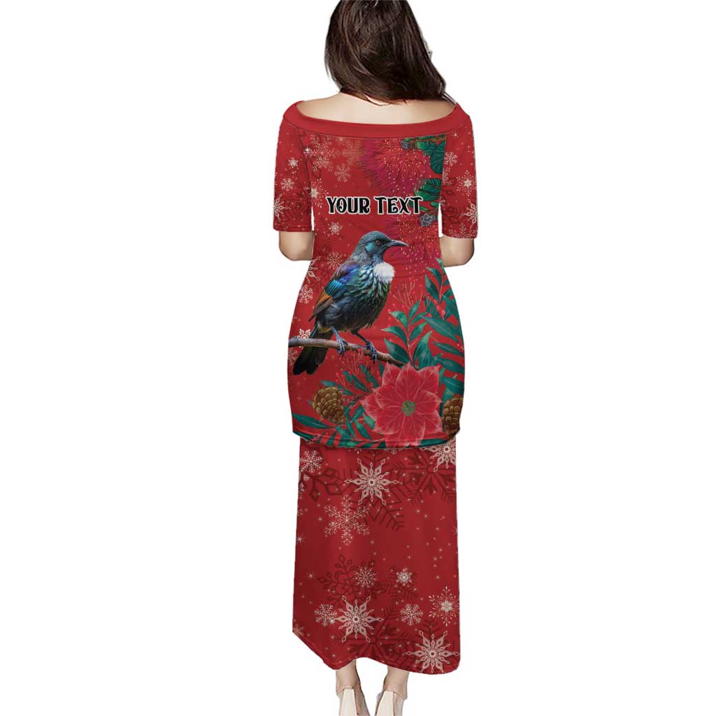Tui Meri Kirihimete Personalised Puletasi Pohutukawa Flowers Red Motif LT9 - Polynesian Pride