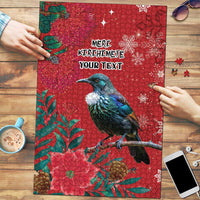 Tui Meri Kirihimete Personalised Puzzle Pohutukawa Flowers Red Motif LT9 Red - Polynesian Pride