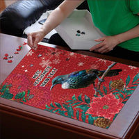 Tui Meri Kirihimete Personalised Puzzle Pohutukawa Flowers Red Motif LT9 - Polynesian Pride