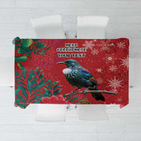 Tui Meri Kirihimete Personalised Tablecloth Pohutukawa Flowers Red Motif LT9 Red - Polynesian Pride