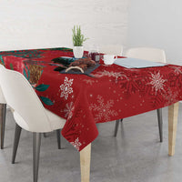 Tui Meri Kirihimete Personalised Tablecloth Pohutukawa Flowers Red Motif LT9 - Polynesian Pride