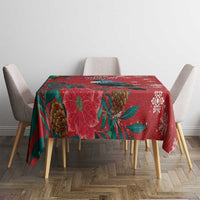 Tui Meri Kirihimete Personalised Tablecloth Pohutukawa Flowers Red Motif LT9 - Polynesian Pride