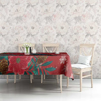 Tui Meri Kirihimete Personalised Tablecloth Pohutukawa Flowers Red Motif LT9 - Polynesian Pride