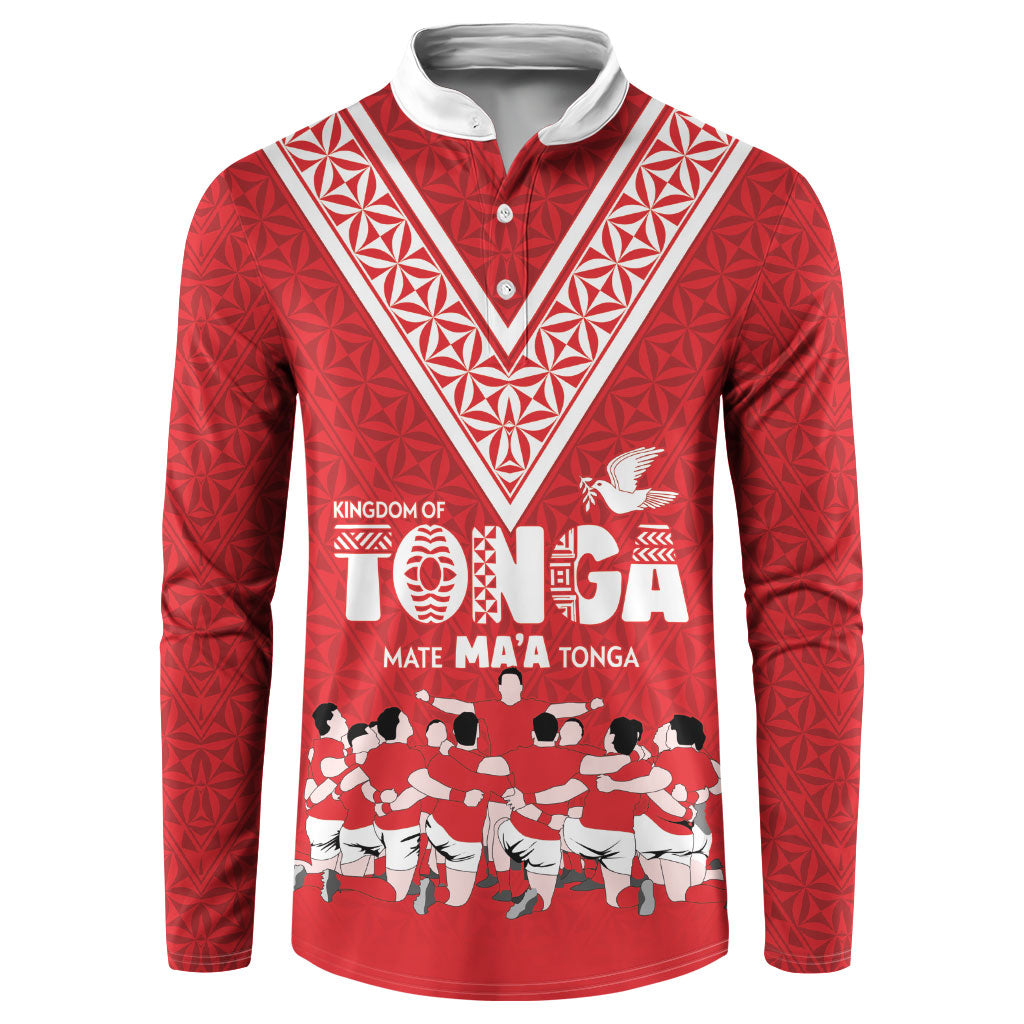 Mate Ma'a Tonga Custom Button Sweatshirt Tongan Sipi Tau Ngatu Inspired Red LT9 Red - Polynesian Pride