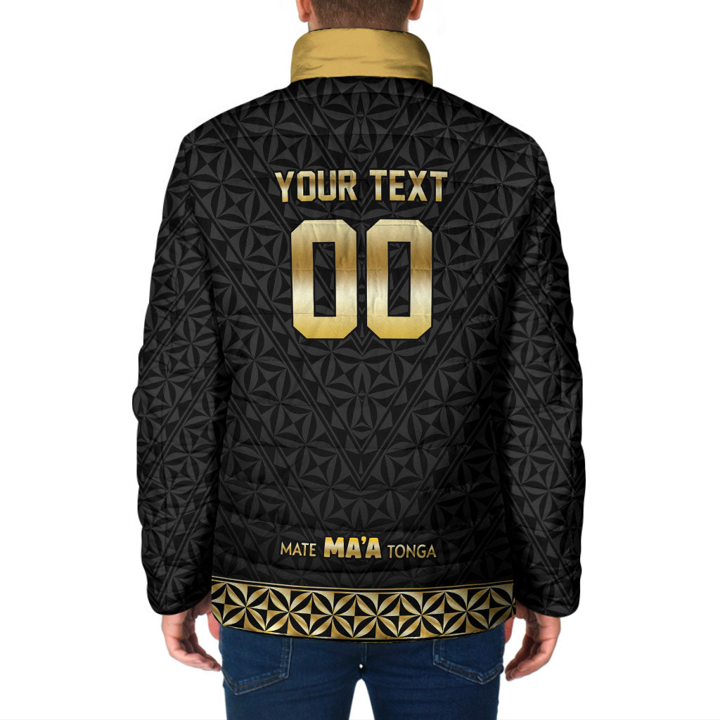 Mate Ma'a Tonga Custom Padded Jacket Tongan Sipi Tau Ngatu Inspired Black LT9 - Polynesian Pride
