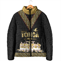 Mate Ma'a Tonga Custom Padded Jacket Tongan Sipi Tau Ngatu Inspired Black LT9 - Polynesian Pride