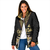 Mate Ma'a Tonga Custom Padded Jacket Tongan Sipi Tau Ngatu Inspired Black LT9 Women Black - Polynesian Pride