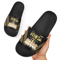 Mate Ma'a Tonga Slide Sandals Tongan Sipi Tau Ngatu Inspired Black LT9 - Polynesian Pride
