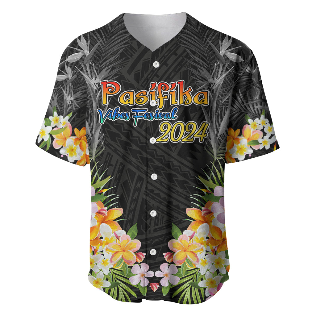 Pasifika Vibes Festival 2024 Auckland Baseball Jersey LT9 Black - Polynesian Pride