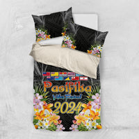 Pasifika Vibes Festival 2024 Auckland Bedding Set LT9 US Twin 172cm x 218cm Black - Polynesian Pride